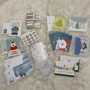 Holiday Card set 16 cards w/ matching envelopes, 14 to/from, 12 envelope seals